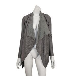 SKINGRAFT by Jonny Cota Women's Leather open draped jacket in gray size xs